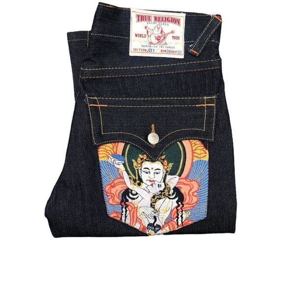 True Religion Embroidered Jeans Size 34 JOEY - Picture 5 of 10